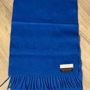 Vintage Lord & Taylor 100% Pure Virgin Cashmere Royal Blue Scarf